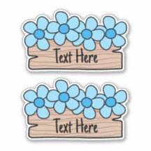 Blauw Bloemen Label
