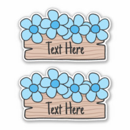 Blauw Bloemen Label