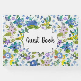 Blauw Bloemen  Land Gastenboek