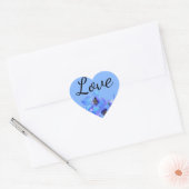 Blauw Bloemen Larkspur Zomer Bruiloft Liefde Hart Sticker (Envelop)