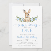 Blauw Bloemen Lente Konijn Sommige Konijntje 1e Ve