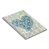 Blauw Bloemen Leuk Hart  Stijl Journal Notitieboek (Rechterzijde)