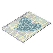 Blauw Bloemen Leuk Hart  Stijl Journal Notitieboek (Linkerzijde)