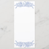  Blauw Bloemen Lijst Elegant Bruiloft Menu (Achterkant)