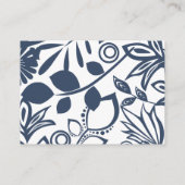  Blauw Bloemen Lijst Informatie Kaart (Achterkant)