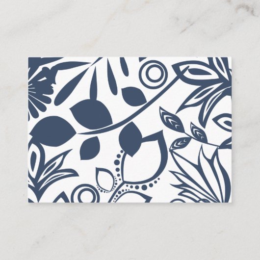  Blauw Bloemen Lijst Informatie Kaart (Achterkant)