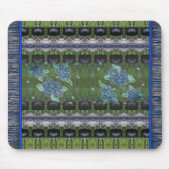 Blauw Bloemen Magic Carpet Designer Muismat (Voorkant)