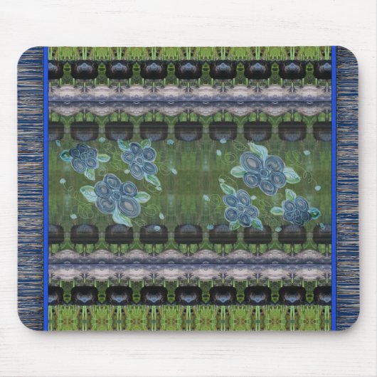 Blauw Bloemen Magic Carpet Designer Muismat (Voorkant)