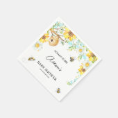 Blauw Bloemen Mama To Bee Baby shower Papier Serve Servet (Hoek)
