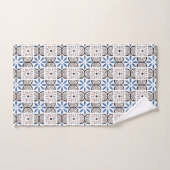 Blauw Bloemen Marokkaanse Tegel Patroon Bad Handdoek (Handdoek)