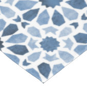 Blauw Bloemen Marokkaanse Tegel Patroon Tafelkleed (Gekanteld)