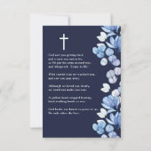 Blauw Bloemen Memorial begrafenis gebed foto kaart (Achterkant)