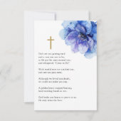 Blauw Bloemen Memorial begrafenis gebed foto kaart (Achterkant)