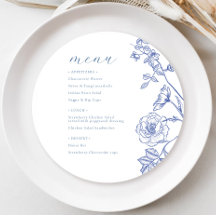 Blauw Bloemen Menu
