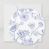 Blauw Bloemen Menu Kaart (Achterkant)