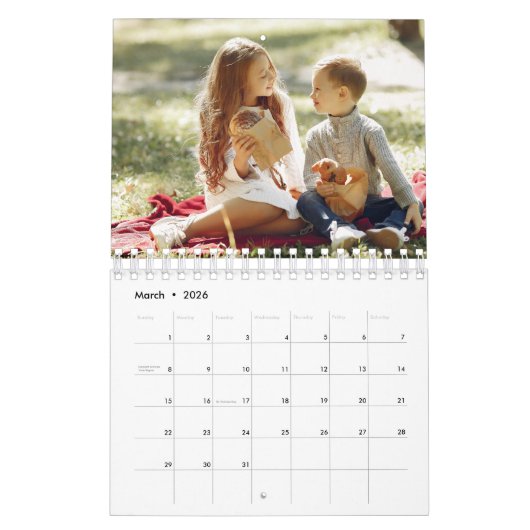 Blauw Bloemen Moderne Aangepaste Foto 2024 Kalende Kalender (Mar 2026)