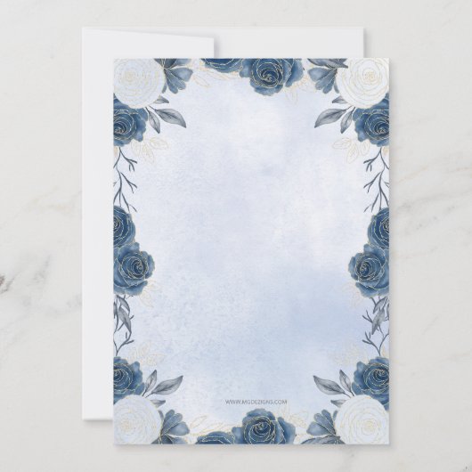  Blauw Bloemen Moederdag Brunch Kaart (Achterkant)