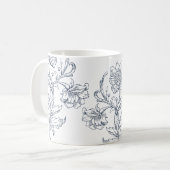 Blauw  Bloemen Mok (Voorkant links)