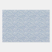 Blauw Bloemen Morris Patterns met  Flowers Inpakpapier Vel (Voorkant 3)