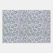 Blauw Bloemen Morris Patterns met  Flowers Inpakpapier Vel (Voorkant 2)