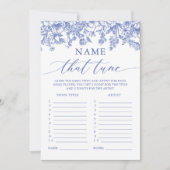 Blauw Bloemen Naam Dat Tune Vrijgezellenfeest Spel Kaart (Voorkant)