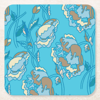 blauw, bloemen, natuurlijk, pioen, cadeau, elegant kartonnen onderzetters