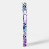 Blauw Bloemen Paisley over iriserende achtergrond Case-Mate iPhone Case (Achterkant / Links)