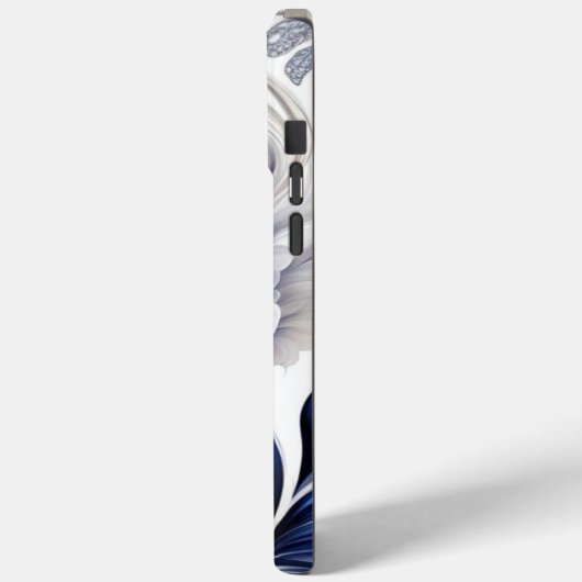 Blauw Bloemen Pastel Zacht Ontwerp Case-Mate iPhone Case (Achterkant / Links)