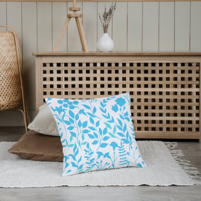 Blauw Bloemen patroon.ST01 Geen BG Kussen (Creator heeft geüpload)