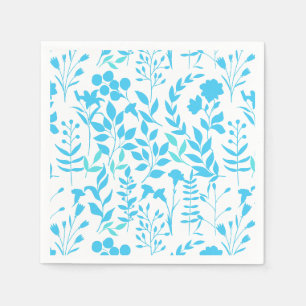 Blauw Bloemen patroon.ST01 Geen BG Servet
