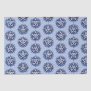 Blauw Bloemen Pentagram Witch Blauw Halloween Tissuepapier