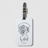 Blauw Bloemen Plant Afgeleide Tuinman Schattige Bagagelabel (Voorkant (verticaal))