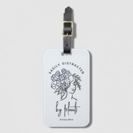  Blauw Bloemen Plant Afgeleide Tuinman Schattige Bagagelabel