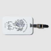 Blauw Bloemen Plant Afgeleide Tuinman Schattige Bagagelabel (Voorkant (horizontaal))