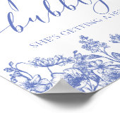 Blauw Bloemen Pop De Bubble Ze krijgt een Hubby Poster (Hoek)