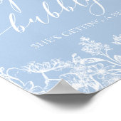 Blauw Bloemen Pop De Bubble Ze krijgt een Hubby Poster (Hoek)