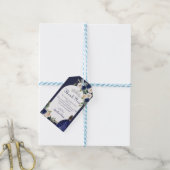 Blauw Bloemen Prinses Quinceañera Arch Verjaardag Cadeaulabel (Met Touw)