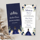 Blauw Bloemen Prinses Quinceañera Menu Menu