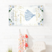 Blauw Bloemen Quinceanera Welkom Spandoek (Insitu)