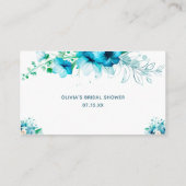 Blauw Bloemen Raad hoeveel Kisses Bruids Spel Informatiekaartje (Achterkant)