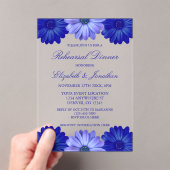 Blauw Bloemen repetitie diner Acryl Uitnodigingen (Insitu (Draagbaar))