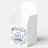 Blauw Bloemen Roos Afstuderen Jaar Bedankdoosjes (Geopend)