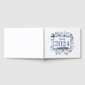 Blauw Bloemen Roos Afstuderen Jaar Gastenboek (Volledig)