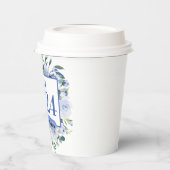 Blauw Bloemen Roos Afstuderen Jaar Papieren Bekers (Links)