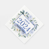 Blauw Bloemen Roos Afstuderen Jaar Servet (Hoek)