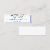 Blauw Bloemen Roos Afstuderen Naam Kaart Mini Visitekaartje (Voorkant / Achterkant)