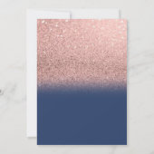 Blauw bloemen Roos Glitter Afstuderen Kaart (Achterkant)