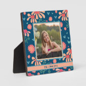 Blauw Bloemen Schattige Foto Gepersonaliseerd Lief Fotoplaat (Voorkant)