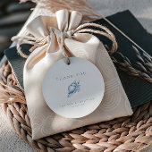  Blauw Bloemen Shell bruiloft Dank u Bedankjes Labels