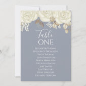 Blauw Bloemen Tafel Nummer Elegant (Voorkant)